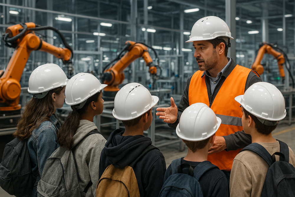 Visite de collégiens en industrie